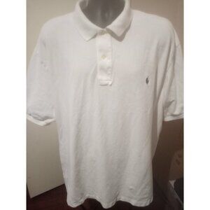 Polo Ralph Lauren Polo Shirt Mens 3XB Big White Short Sleeve Pony Collar Top